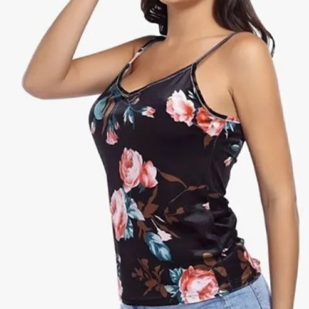 VELVET FLORAL CAMI TOP XL